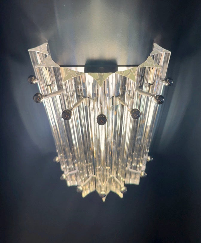 Murano Vegglampe – 7 Klare Prismeglass – 2 stk – detalj 3 – Murano Classics