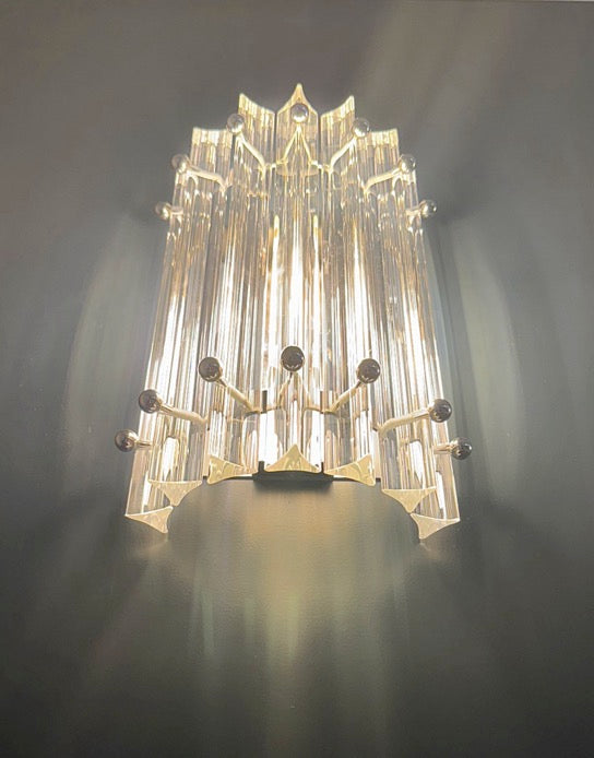 Murano Vegglampe – 7 Klare Prismeglass – 2 stk – detalj 2 – Murano Classics