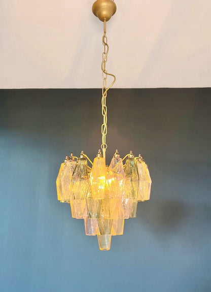 Murano Lysekrone | Multifarget Gull Poliedriglass