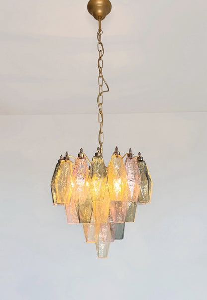 Murano Lysekrone | Multifarget Gull Poliedriglass