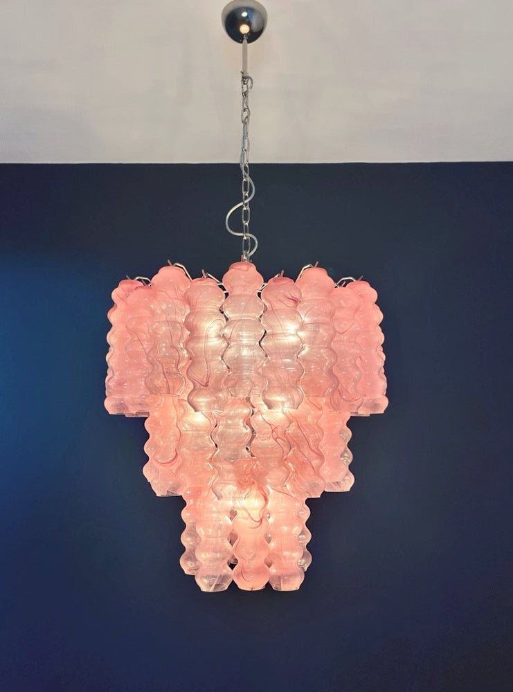 Murano Lysekrone | 48 Rosa Alabaster Rørglass