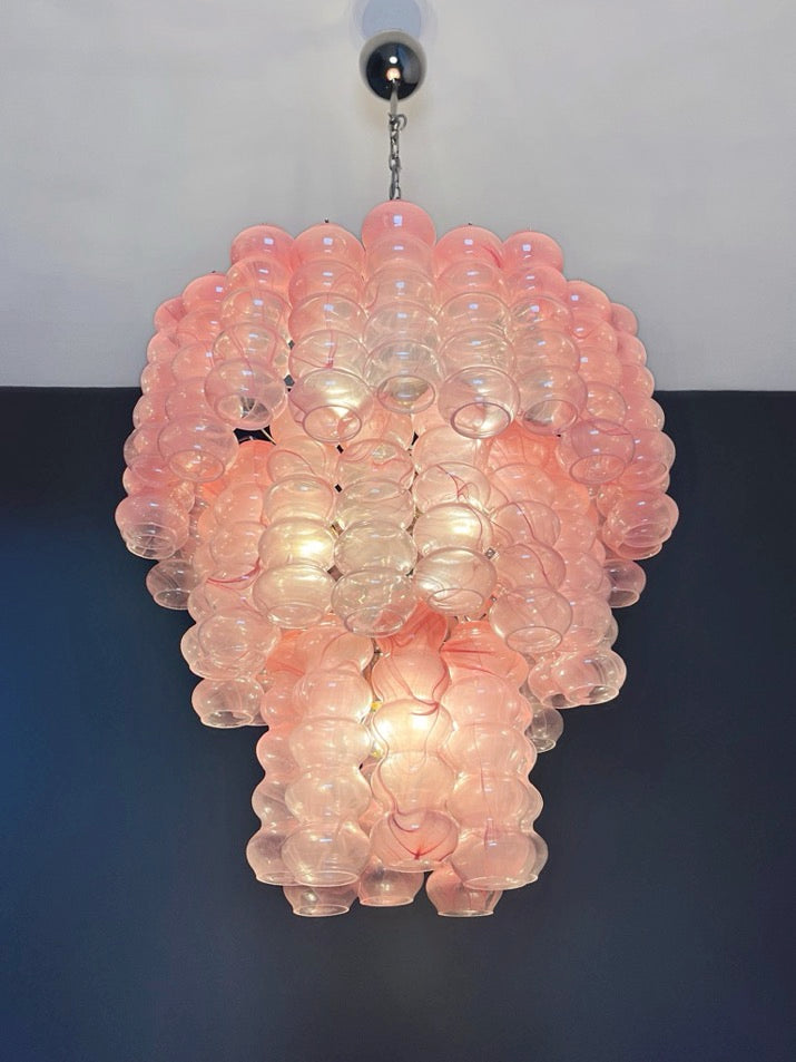 Murano Lysekrone | 48 Rosa Alabaster Rørglass