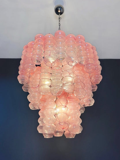 Murano Lysekrone | 48 Rosa Alabaster Rørglass