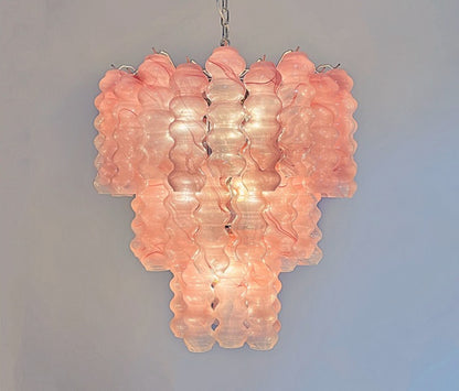 Murano Lysekrone | 48 Rosa Alabaster Rørglass