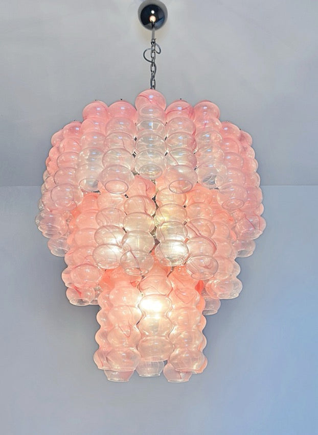 Murano Lysekrone – 48 Rosa Alabaster Glassrør – detalj 2 – Murano Classics