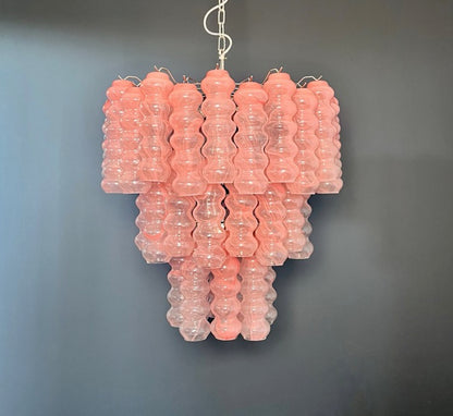 Murano Lysekrone | 48 Rosa Alabaster Rørglass