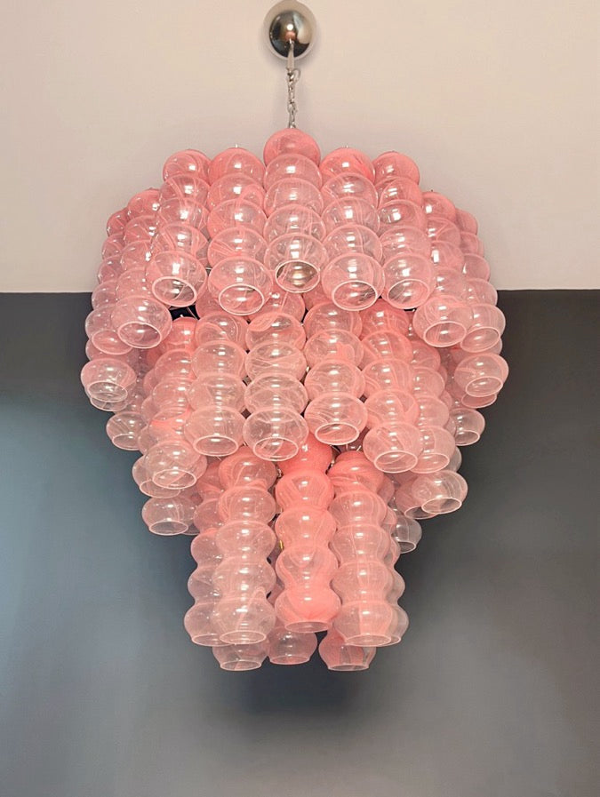 Murano Lysekrone | 48 Rosa Alabaster Rørglass