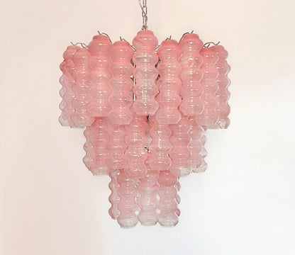 Murano Lysekrone | 48 Rosa Alabaster Rørglass