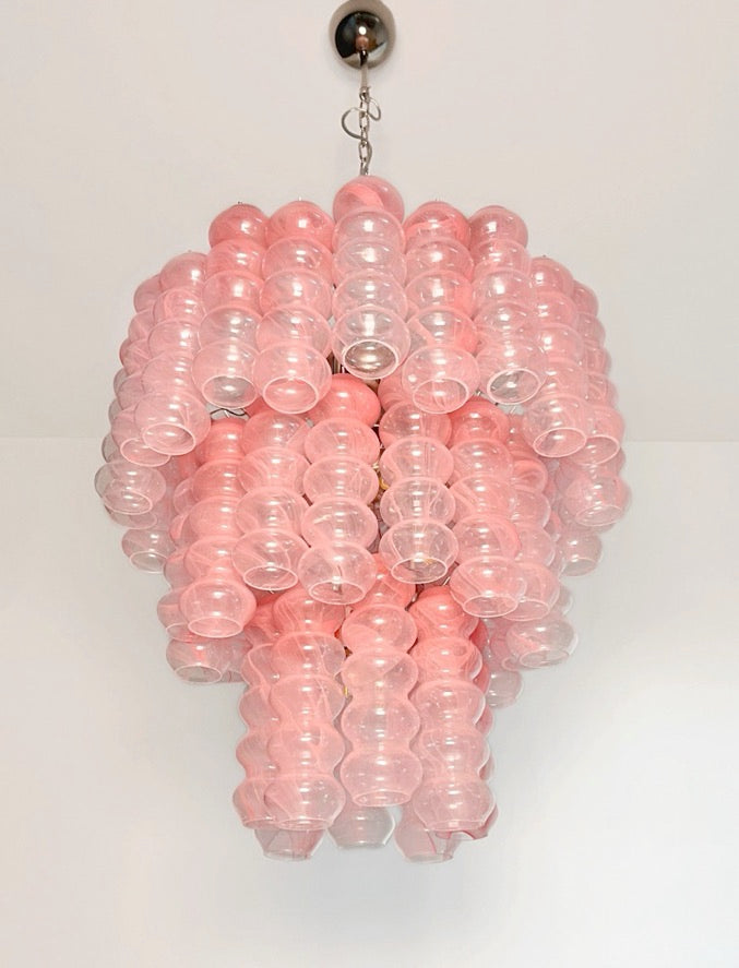 Murano Lysekrone | 48 Rosa Alabaster Rørglass