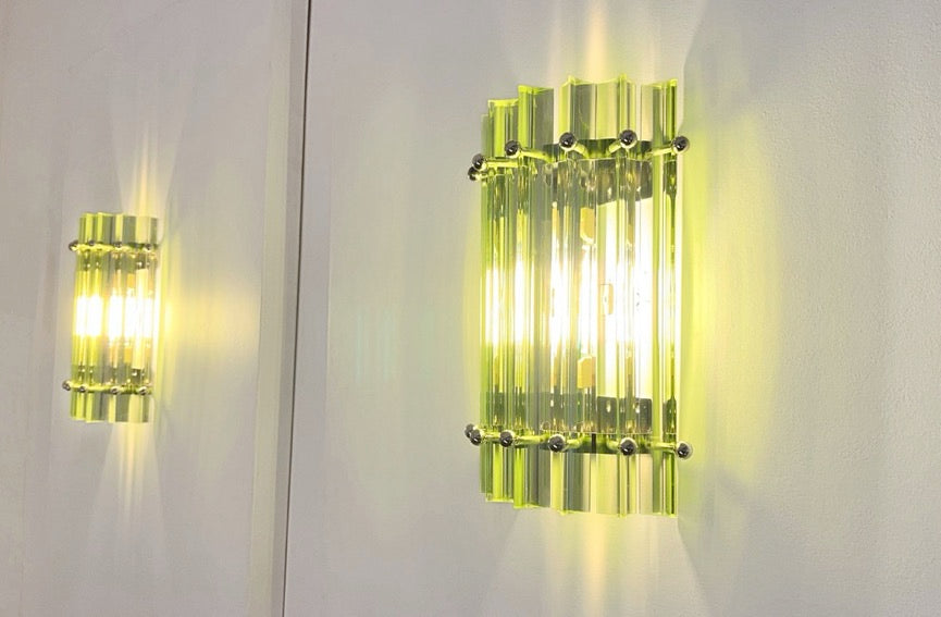 Murano Vegglampe – 7 Grønne Prismeglass – 2 stk – detalj 7 – Murano Classics
