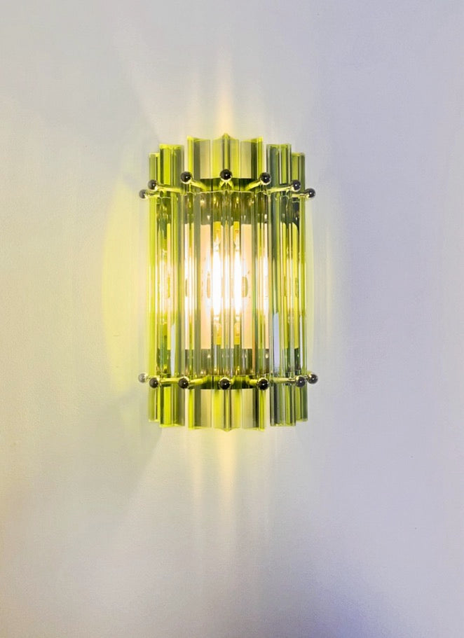Murano Vegglampe – 7 Grønne Prismeglass – 2 stk – detalj 5 – Murano Classics