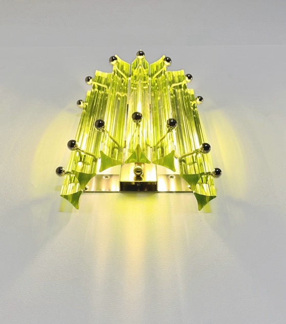 Murano Vegglampe – 7 Grønne Prismeglass – 2 stk – detalj 3 – Murano Classics