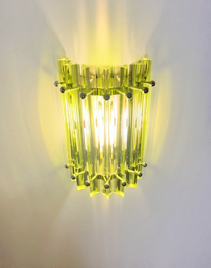 Murano Vegglampe – 7 Grønne Prismeglass – 2 stk – detalj 2 – Murano Classics