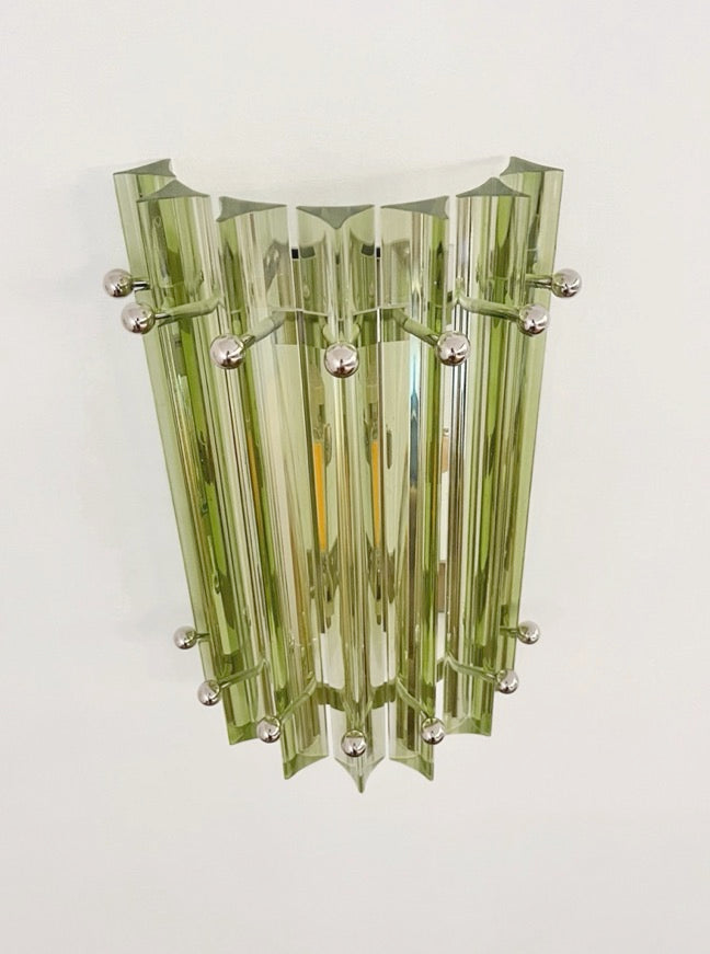 Murano Vegglampe – 7 Grønne Prismeglass – 2 stk – detalj 8 – Murano Classics