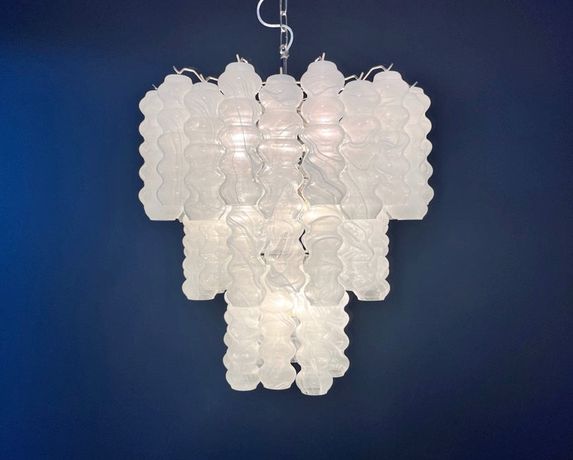 Murano Lysekrone – 48 Hvite Alabaster Glassrør – detalj 7 – Murano Classics