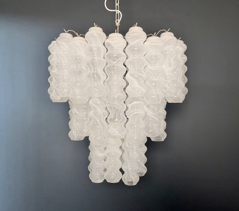 Murano Lysekrone – 48 Hvite Alabaster Glassrør – detalj 11 – Murano Classics