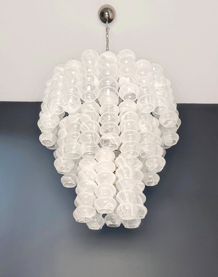 Murano Lysekrone – 48 Hvite Alabaster Glassrør – detalj 10 – Murano Classics