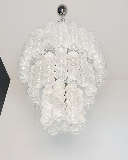 Murano Lysekrone | 48 Hvite Alabaster Rørglass