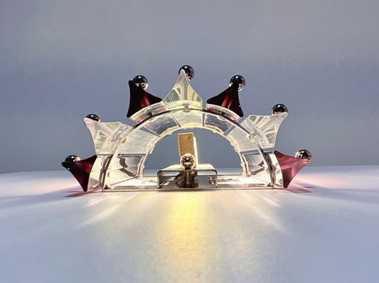 Murano Vegglampe | 7 Klare Ametystfargede Prismeglass | 1 par