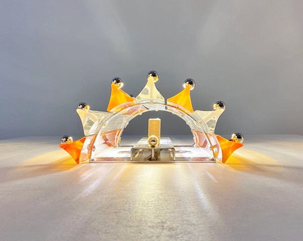 Murano Vegglampe | 7 Klare Gule Prismeglass | 1 par