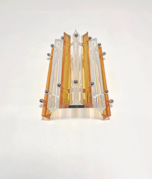 Murano Vegglampe – 7 Klare Gule Prismeglass – 2 stk – detalj 8 – Murano Classics