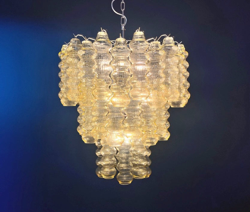 Murano Lysekrone – 48 Gule Glassrør – detalj 6 – Murano Classics