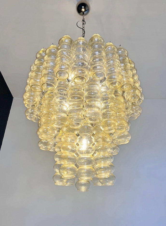 Murano Lysekrone – 48 Gule Glassrør – detalj 2 – Murano Classics