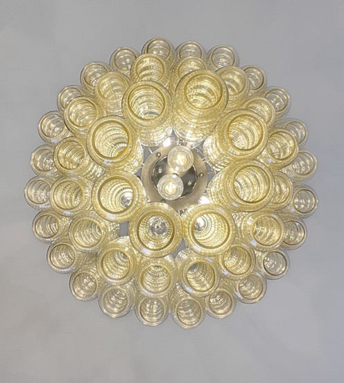 Murano Lysekrone – 48 Gule Glassrør – detalj 1 – Murano Classics