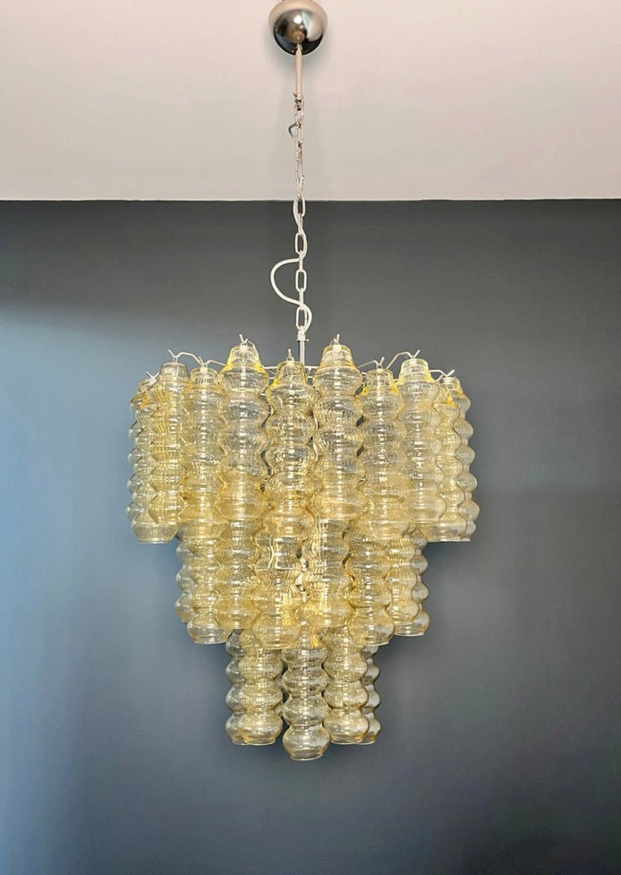 Murano Lysekrone – 48 Gule Glassrør – detalj 10 – Murano Classics