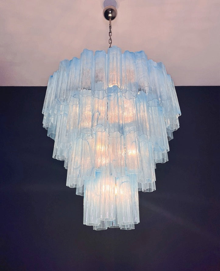 Murano Lysekrone – 80 Blå Alabaster Glassrør – detalj 7 – Murano Classics