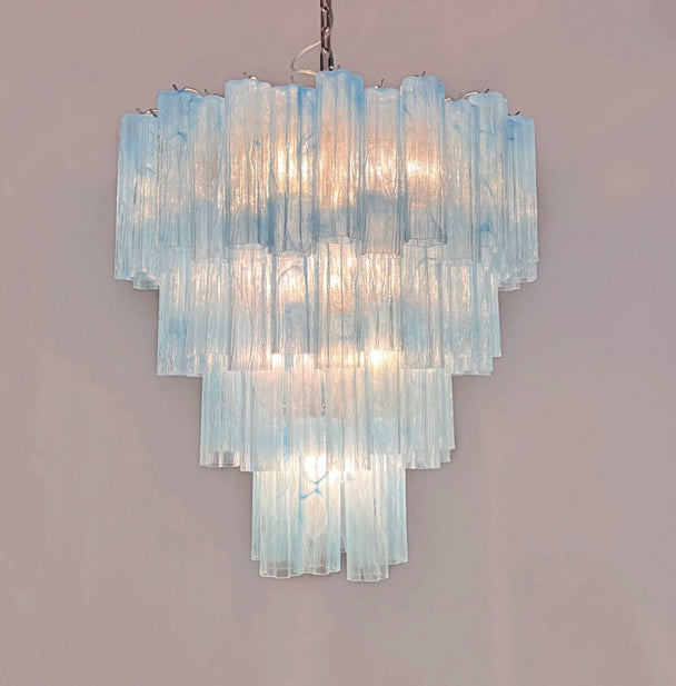 Murano Lysekrone – 80 Blå Alabaster Glassrør – detalj 4 – Murano Classics