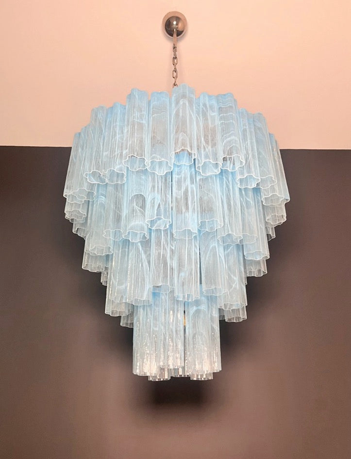 Murano Lysekrone – 80 Blå Alabaster Glassrør – detalj 11 – Murano Classics