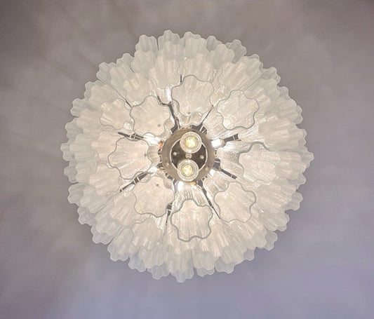 Murano Lysekrone | 80 Hvite Alabaster Rørglass