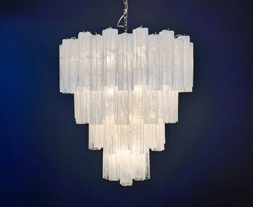 Murano Lysekrone – 80 Hvite Alabaster Glassrør – detalj 6 – Murano Classics