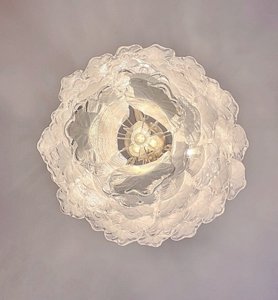 Murano Lysekrone | 52 Klare Hvite Lattimo Necktie