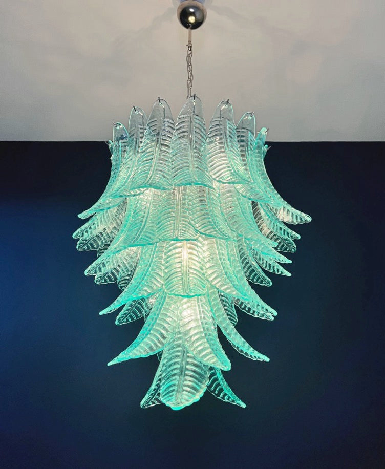 Murano Lysekrone – 52 Turkise Felciglass – detalj 7 – Murano Classics