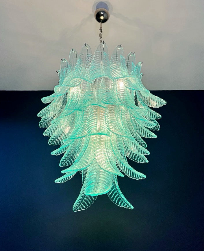 Murano Lysekrone – 52 Turkise Felciglass – detalj 6 – Murano Classics