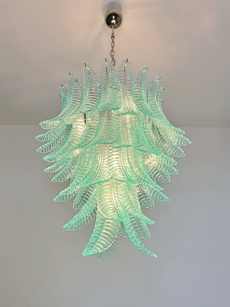 Murano Lysekrone – 52 Turkise Felciglass – detalj 2 – Murano Classics