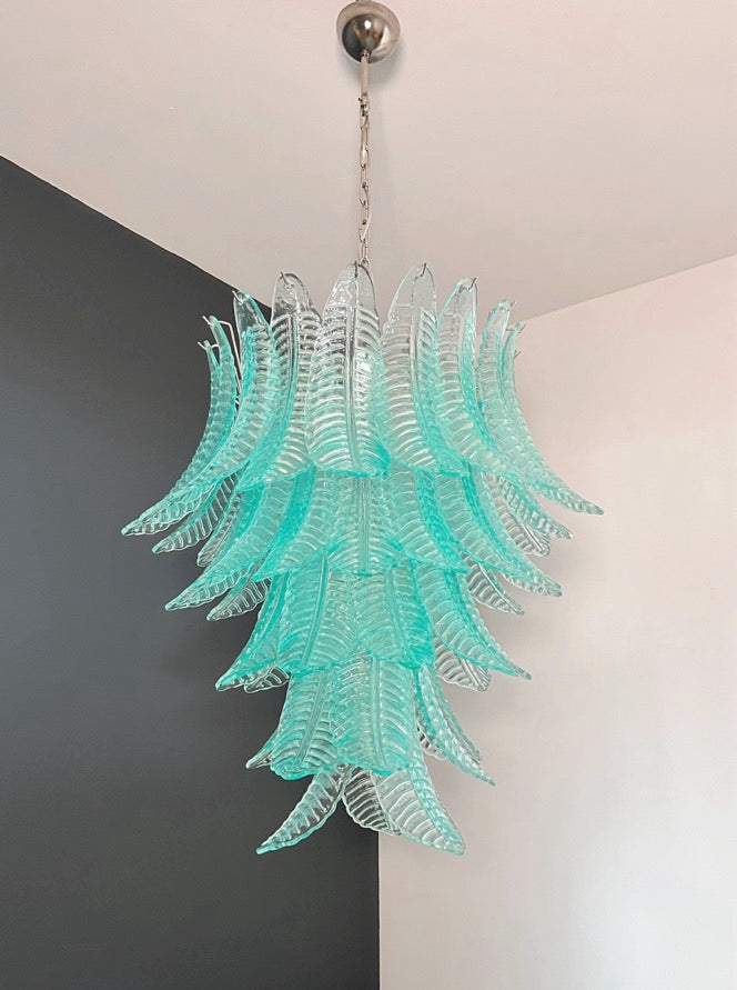 Murano Lysekrone – 52 Turkise Felciglass – detalj 11 – Murano Classics