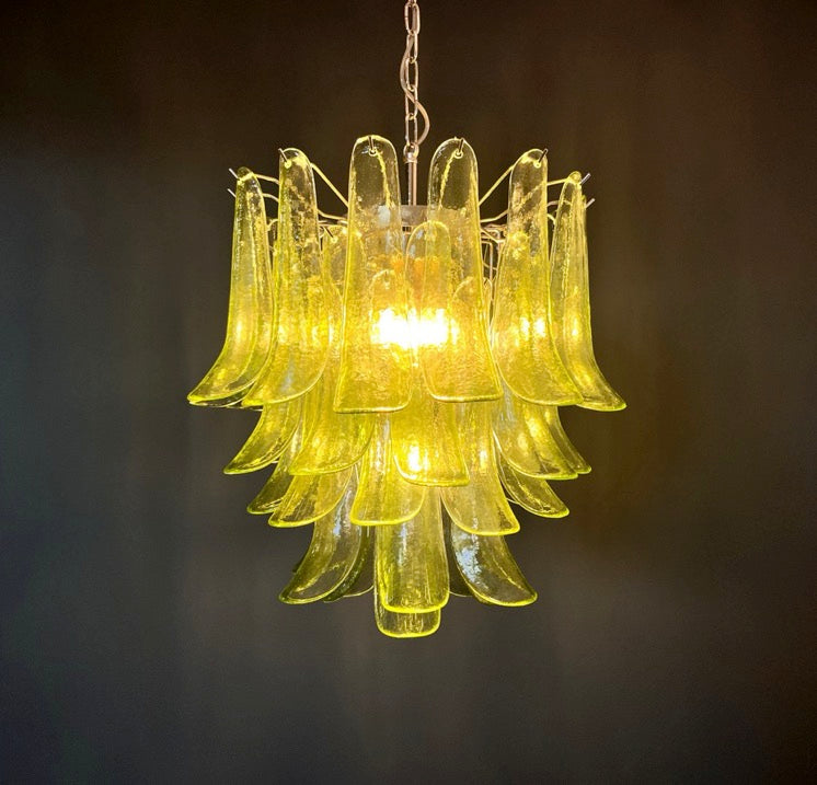 Murano Lysekrone – 41 Grønne Konglebladglass – detalj 8 – Murano Classics