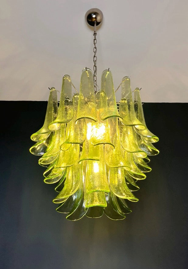Murano Lysekrone – 41 Grønne Konglebladglass – detalj 7 – Murano Classics