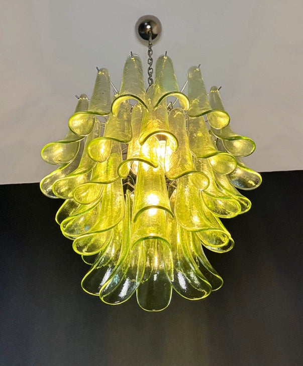 Murano Lysekrone – 41 Grønne Konglebladglass – detalj 6 – Murano Classics