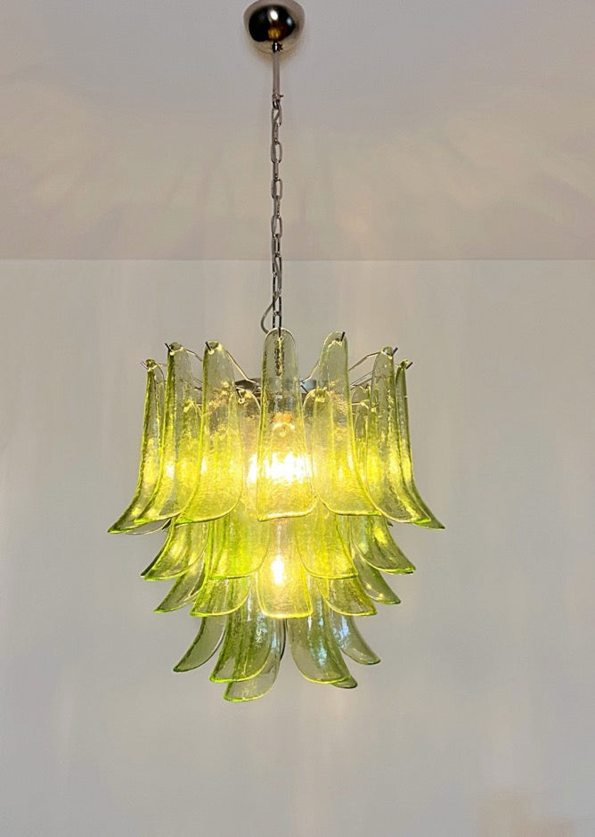 Murano Lysekrone – 41 Grønne Konglebladglass – detalj 4 – Murano Classics