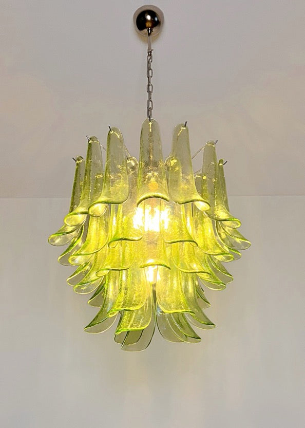 Murano Lysekrone – 41 Grønne Konglebladglass – detalj 3 – Murano Classics
