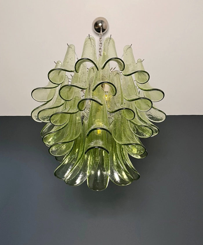 Murano Lysekrone – 41 Grønne Konglebladglass – detalj 11 – Murano Classics