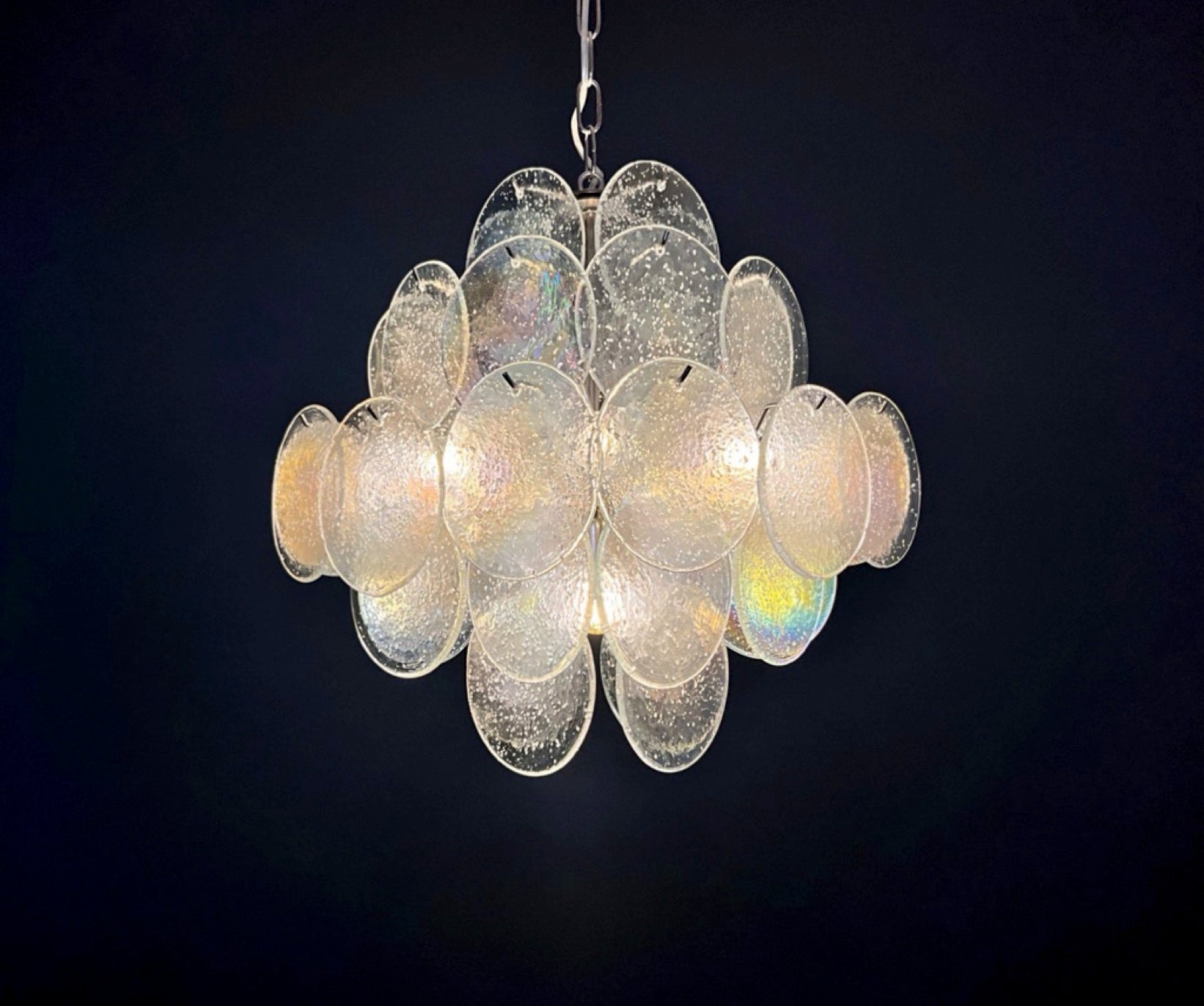 Murano Lysekrone – 36 Iris Diskglass – detalj 9 – Murano Classics