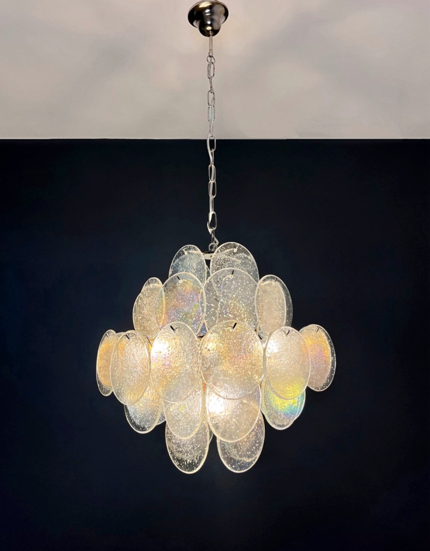 Murano Lysekrone – 36 Iris Diskglass – detalj 8 – Murano Classics