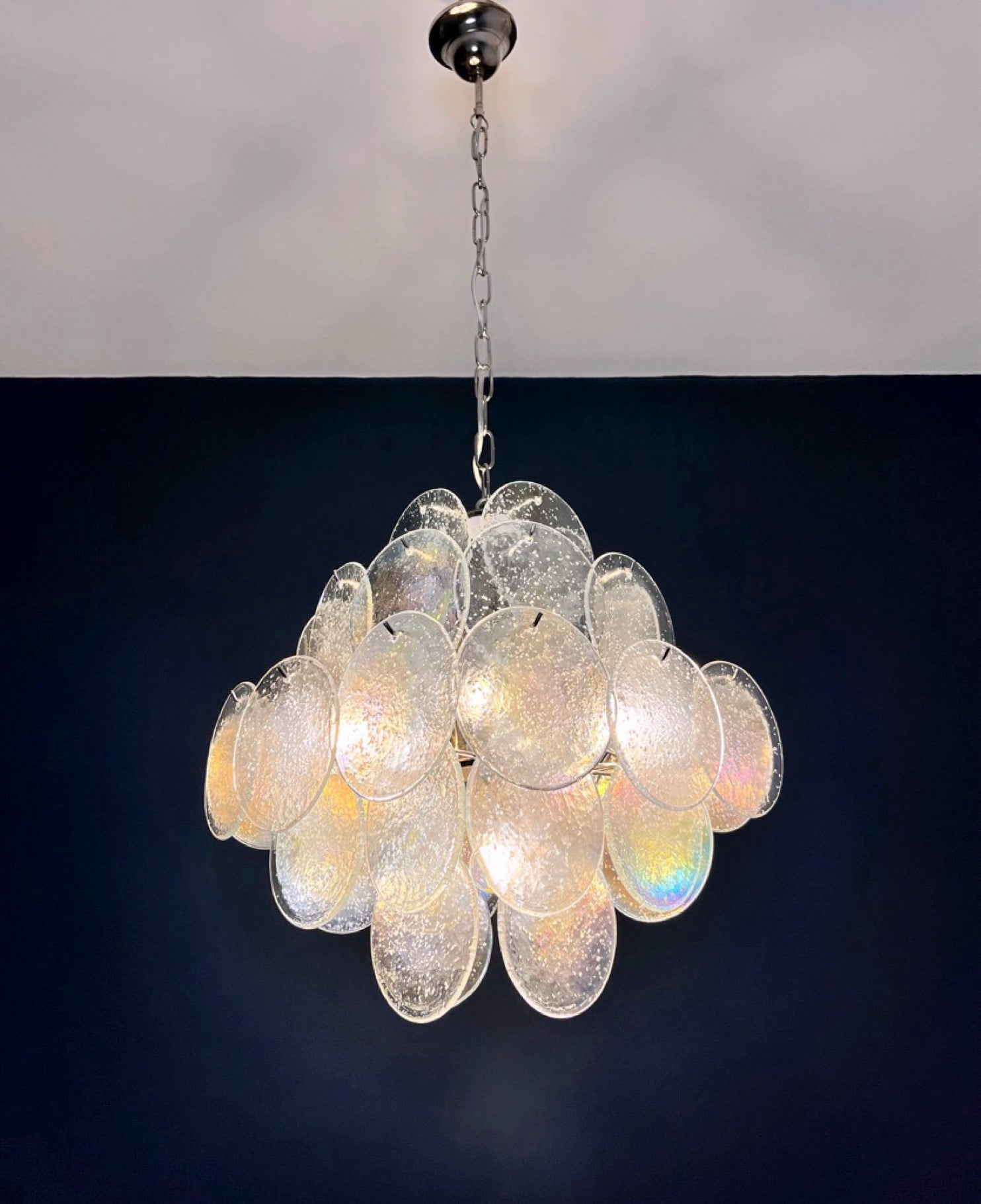 Murano Lysekrone – 36 Iris Diskglass – detalj 7 – Murano Classics