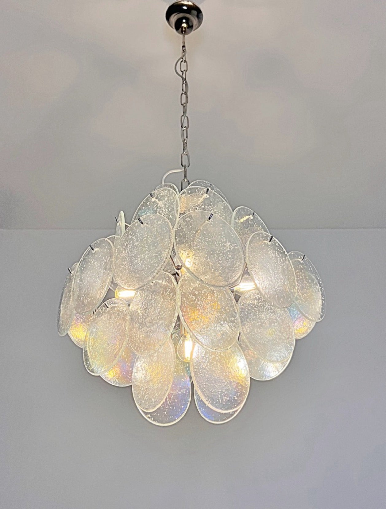 Murano Lysekrone – 36 Iris Diskglass – detalj 3 – Murano Classics