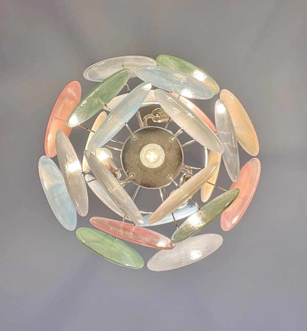 Murano Lysekrone | 24 Multifarget Alabaster Diskglass